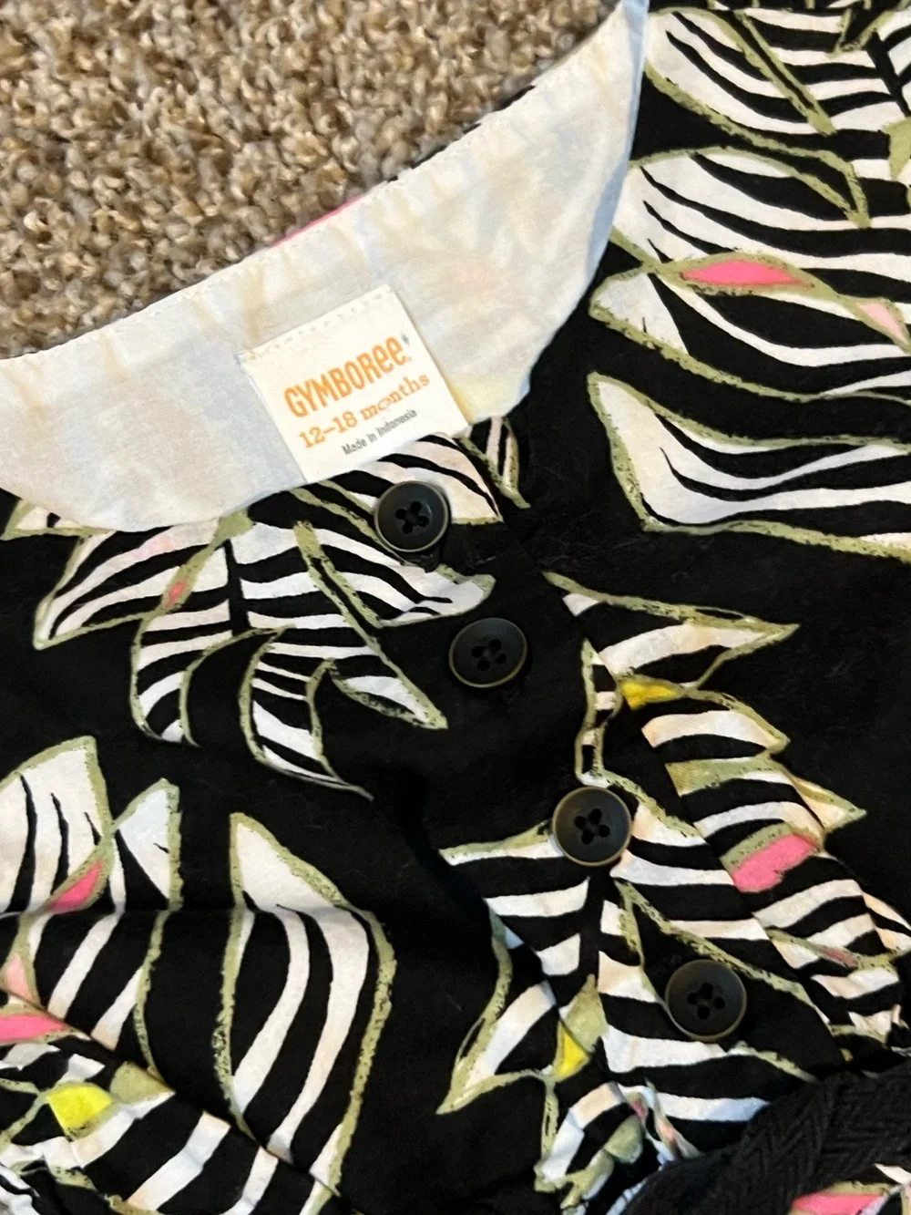🎉5/$20🎉 GYMBOREE Black Palm Print Dress